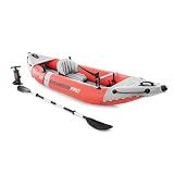 INTEX 68303EP Excursion Pro K1 Inflatable Kayak Set: Includes Deluxe 86in Aluminum Oars and High-Output Pump – SuperTough PVC – Adjustable Bucket Seat – 1-Person – 220lb Weight Capacity