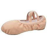 Stelle Ballet Shoes for Women Highly Stretch Canvas Dance Slipper Yoga Shoes for Girls/Adults(Tan,6MW)