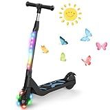 SISIGAD Electric Scooter for Kids Ages 6-12, LED Light-Up Deck, Kids Scooters with 3 Adjustment Levels Handlebar to 36 Inches High,5.3" Wheel Kick Scooter