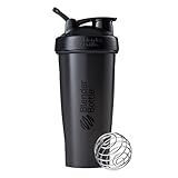 BlenderBottle Classic Shaker Bottle Perfect for Protein Shakes and Pre Workout, 28-Ounce, Black