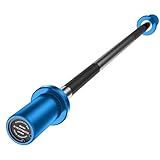 EVERYMATE 5LB Mini Barbell Bar Beginner Women Kid Barbell Total Body Workout Weighted Bar for Strength Training, for Youth Children New Weightlifting, Blue Sleeves Black Bar