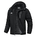 UTWGN Men's Waterproof Ski Jacket Warm Snow Coat, with Adjustable Hooded for Skiing & Outdoor Adventure