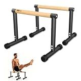 SNADER Wood Parallettes, Calisthenics Dip Bar & Push Up Bar