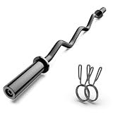 Olympic EZ Curl Barbell Bar 47", 2-Inch Curl Bars for Weight Lifting