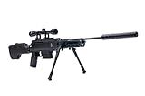 Black Ops The Sniper S - Air Gun Pellet Sniper Rifle with Scope, Shoot Pellet Rifle .177 Caliber Pellets, Break Barrel Air Rifle, High Powered Pellet Gun Rifle, 1,250 FPS, Power Piston