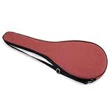 Silfrae Single Tennis Racket Cover Lightweight Padded Tennis Racquet Bag (Red, Large)