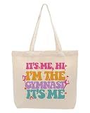 I'm the Gymnast, Gymnastics Gifts, Gymnastics Stuff, Gymnast Team Appreciation Canvas Tote Bag Funny Shoulder Tote with Pocket for Shopping Beach Work Birthday Gifts for Women Girls Gymnastics Coach