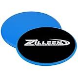 ZILLEEN Exercise Sliders for Working Out Blue Fitness Discs for Pilates Women Men, 2 Pack
