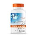 Doctor's Best High Absorption CoQ10 with Bioperine, Heart Health & Energy Production, Non-GMO, Gluten & Soy Free, Vegan, 100 Mg, 120 count