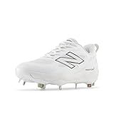 New Balance Women's Fresh Foam X Velo V4 Metal Softball Shoe, White/Black, 6.5