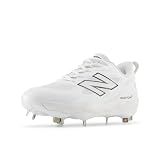 New Balance Women's Fresh Foam X Velo V4 Metal Softball Shoe, White/Black, 6 M