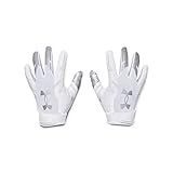 Under Armour Men's F8 Football Gloves , (100) / White / Metallic Silver , Large
