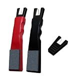 TidiRob 2 Pack Ice Skate Sharpener, Hockey Skate Sharpener with Honing Stone, Portable Ice Skate Sharpening Tool with 1 Replacement Sharpening Blade