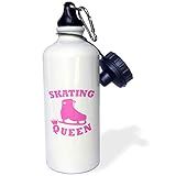 3dRose Ice Skating Queen Hot Pink Water Bottle