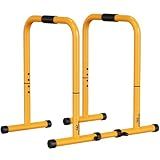 RELIFE REBUILD YOUR LIFE Dip Bars & Dip Station Functional Heavy Duty Dip Stands Fitness Workout Dip bar Station Stabilizer Parallette Push Up Stand (Yellow)