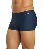 Sporti Men's Square Leg Swimsuit - Swim Briefs for Mens - Swimming Shorts Trunks - Adult's Athletic Jammers - Solid Swim Square Leg Swimsuit - Navy - 32