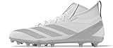 adidas Men's Adizero Impact.2 American Football Sneaker, White/Silver Metallic/White, 12