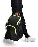 ARENA Spiky III Backpack 45 Swimming Athlete Sports Gym Rucksack Large Training Gear Equipment Swim Bag for Men and Women, 45 Liters, Dark Smoke/Neon Yellow