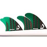 DORSAL Carbon Hexcore Quad Surfboard Fins (4) Honeycomb FUT Compatible Green