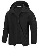 33,000ft Men's Hooded Fleece Lined Rain Shell Jacket Waterproof Lightweight