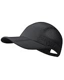 GADIEMKENSD Men Outdoor Hat Reflective Folding Running Sport Hats Summer Cool UPF 50 Sun Unstructured Baseball Caps for Men Women Breathable Light Quick Dry Travel Golf Hat Black