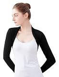 Daydance Black Women Bolero Shrug for Ballet, Athletic Warm Up for Dress, Cami-Tanks, Leotards