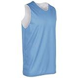 CHAMPRO Men's Standard Zone Reversible Basketball Jersey, Light Blue, White, Adult Large