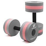 Water Dumbbells, Pool Weights for Water Exercise, 2 Pcs Aqua Barbells Gray