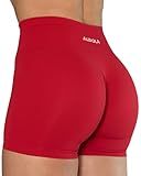 AUROLA Dream Collection Women Workout Shorts High Waist Gym Shorts, Scrunch Butt Seamless Athletic Shorts,Chinese Red,M