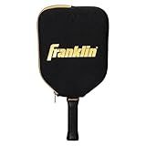 Franklin Sports Pickleball Paddle Cover - Black + Pink Case for Pickleball Paddles - Protective Racket Cover with Hook - Fits Standard Size Rackets -Black/Gold