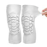 Volleyball Knee Pads, Breathable Pro-Level Protection Padded Knee Sleeves for Men Women Youth Adult Girls Boys, Knee Protector Pads for Wrestling Basketball Soccer Construction Gardening MTB White/M