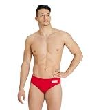 ARENA Men’s Water Polo Swim Brief Training and Game Bathing Swimsuit Water Sports Pool Accessories for Players, Red/White, US Size 30