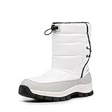 DREAM PAIRS Women's Winter Snow Boots Waterproof Lightweight Warm Fashion Janara Mid Calf Boot,Size 8,White