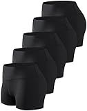 TELALEO 5 Pack 3" Womens Volleyball Shorts Spandex Compression Shorts Workout Performance Pro Black L/02