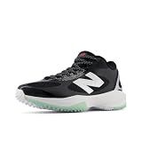 New Balance Men's FreezeLX V5 Turf Lacrosse Shoe, Black/White/Silver Metallic, 8 M