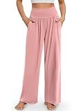 Gracyoga Wide Leg Yoga Pants for Women Casual Loose Cozy Sweatpants High Waisted Lounge Pajama Flowy Pants With Pockets