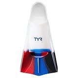 TYR Stryker Silicone Swim Fin for Racing and Training, X-Large, Navy/Red/Clear