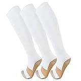 3 Pack Compression Socks For Women Men Knee High Socks 15-20mmHg compression socks for flying unique blend calf hosiery womens 9-12 presents graduation clothes