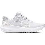 Under Armour Women's Charged Surge 4, (100) White/Distant Gray/Metallic Silver, 8.5, US