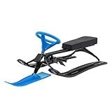 Snow Racer Sled, Kids Teens Winter Sport Ski Sled Slider Board, Snow Sled with Steering Wheel and Twin Brakes for Kids, Teenagers, Adult (Blue)