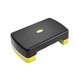 Yes4All Aerobic Step Platform with Adjustable Risers for Home Gym Fitness Workout - Yellow/Black