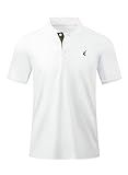 JMIERR Mens Golf Polo Shirts Dry Fit Moisture Wicking Quick Dry Short Sleeve Casual Collared Polos T Shirts for Men, XL, White