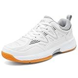 EADNLY Mens Tennis Shoes Extra Wide Pickleball Shoes for Men Lightweight Non Slip Sneakers All Court Size8-13(Grey,45)