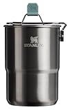 Stanley Wildfare Go 4-Piece Stainless Steel Two Cup Cook Set | 32 oz Pot and Lid with Fold & Lock Handle | 2 Stacking Cups | Camping Essentials for Your Camp Kitchen | BPA-Free | Shale + Charcoal