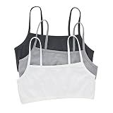 Hanes womens Comfortflex Fit Bralette Pack, Stretch Cotton Low-impact Bra, Moisture-wicking Cotton Bralette, 3-pa Bra, 3-pack - String Crop Moon Sky Heather/Concrete Heather/White, XX-Large US