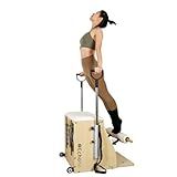 EchoMe Plates Combo Chair with Handles, Split-Pedal Stability Pilates Chair,Yoga Fitness Trainer, Pilates Reformer Machine, Pilates Equipent of Maple Wood for Home use and Studio Use(Beige)