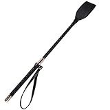 OBTANIM 18 Inch Riding Crop PU Leather Horse Whip Crop for Equestrian Horses (Style A, Gold)