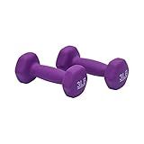 Amazon Basics Neoprene Dumbbell Hand Weights, 3 Pounds, Pair, Purple