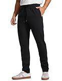 CRZ YOGA 4-Way Stretch Athletic Pants for Men 30" Workout Lounge Casual Work Jogger with Zip Pocket Black Large