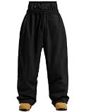 GSOU SNOW Men Women Snow Pants Baggy Snowboard Ski Pant Waterproof Black L